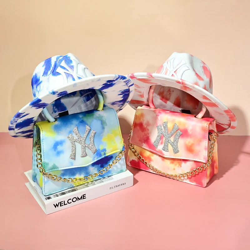 

Wholesale Fashion Women designer purse colorful bags and hats ny hat and purse set handbags, 6 colors