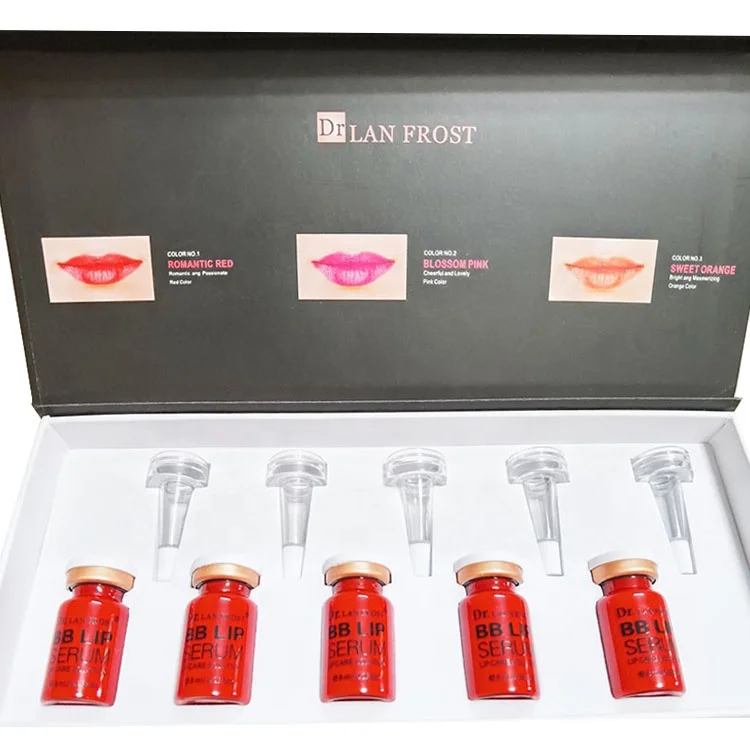 

Private Label Semi-Permanent Makeup Gloss Romantic Red orange colour Ample Meso BB Lips tint Serum kit