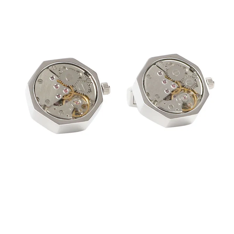 

Wholesale Custom Cufflink Boxes Luxury Fashion Watch Movement Cufflinks Blank