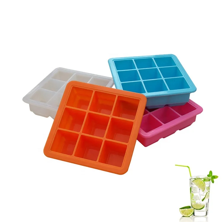 

Silicone Ice Trays for Freezer Food Grade Silicone Ice Cube With Lids Silicone, Blue,orange,green,pink,red,white