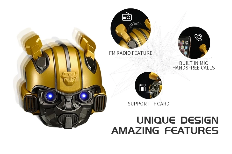 Handfree TF/FM Bumblebee Bluetooth Speaker - ANKUX.COM