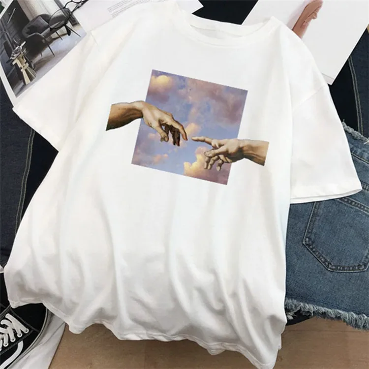 

women Short-sleeved plus size women's top bottoming shirt Cotton Tops, As pic