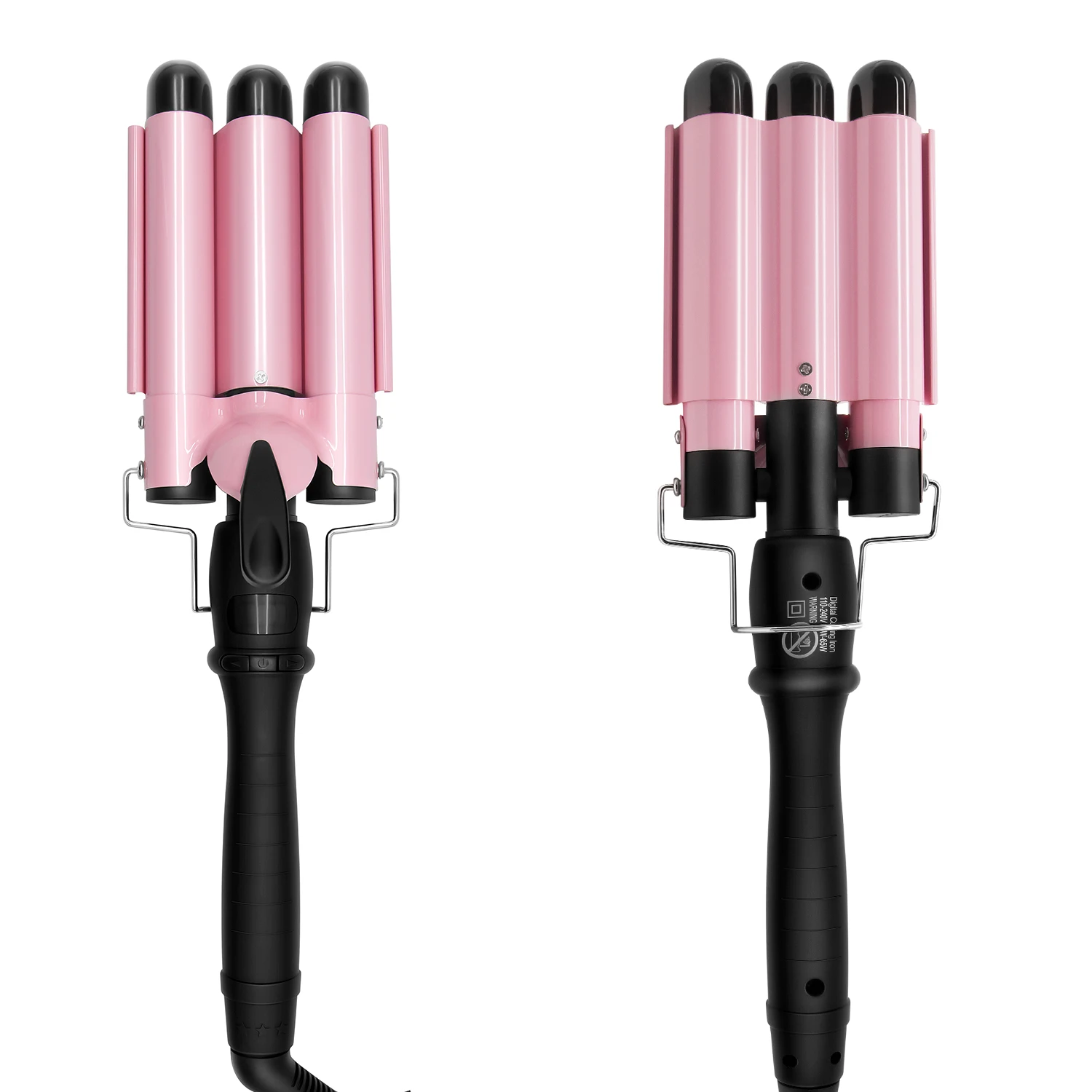 

Hair Perm Tools 3 Barrel Oval Shape Curling Iron Waver, Fast Heating Triple Barrel Hair Curling Iron, Pink