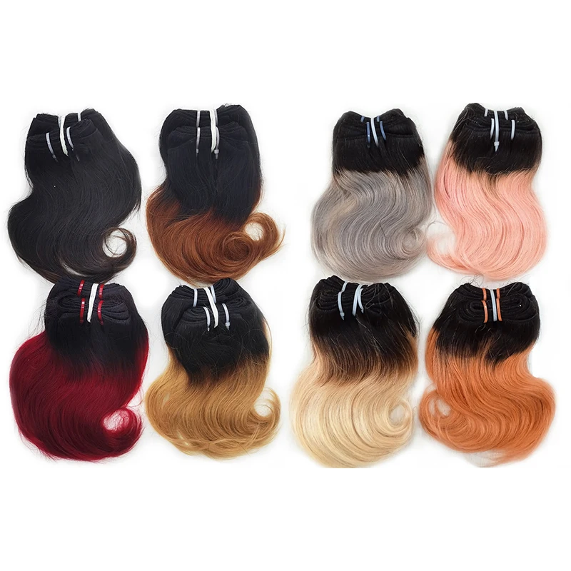 

Letsfly Brazilian Virgin Human Hair Extension Ombre Color J Wavy Hair Bundles Weft Wholesales Dark Root Hair Free Shipping
