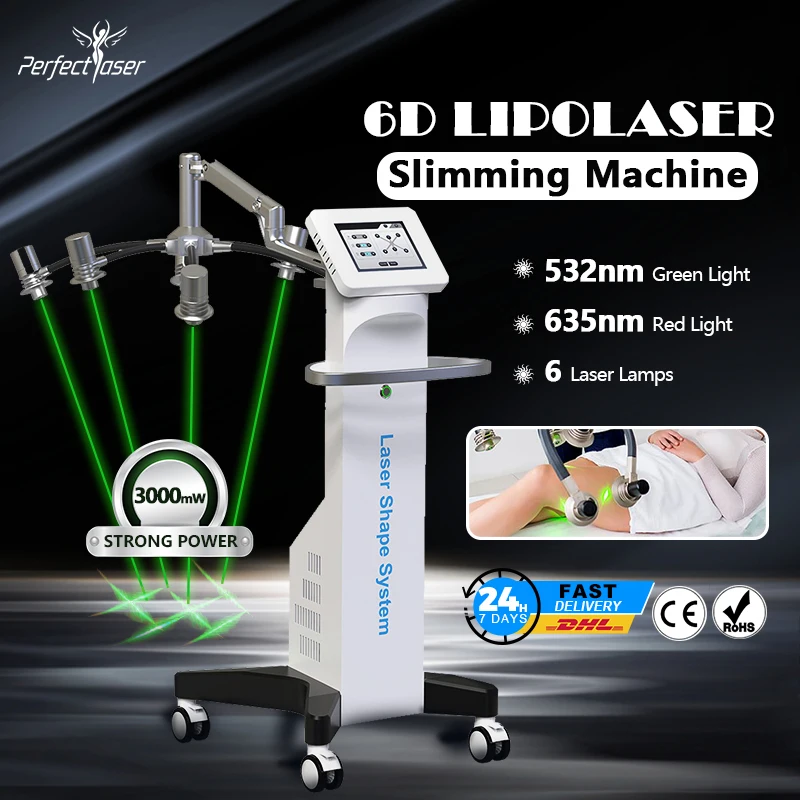 

Professional 6D lipolaser slimming treatment diode lipo laser body contouring weight loss machine