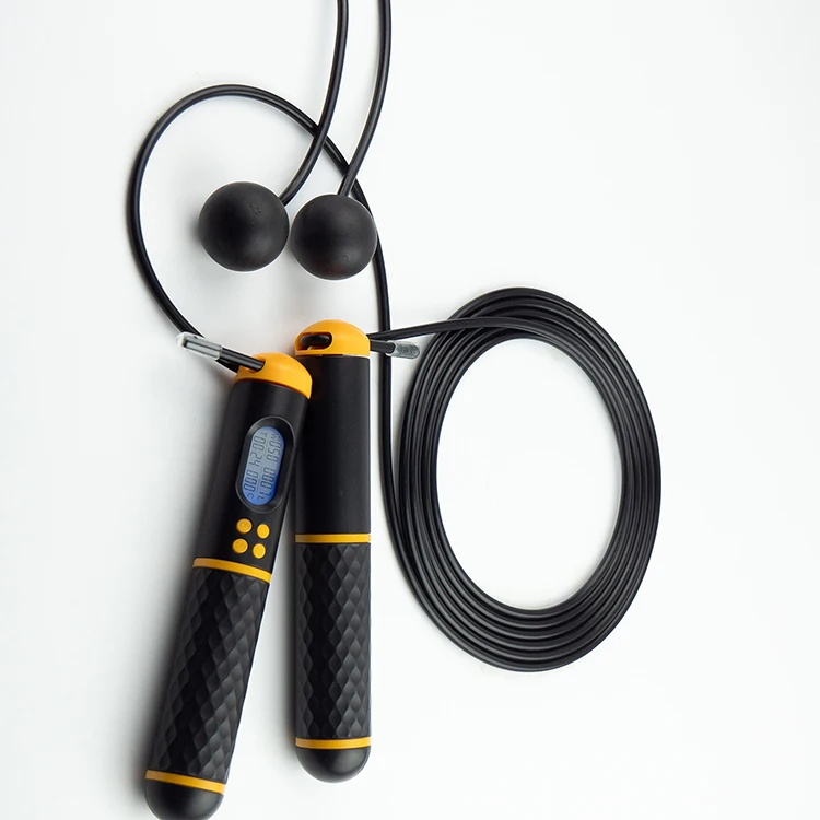 

Hight Quality electronic count skipping rope jump rope adjustable ropeless skip jump rope for fitness, Black
