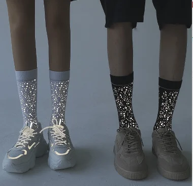 

VK57 Spring and summer new starlite reflective socks in the tube socks sports socks