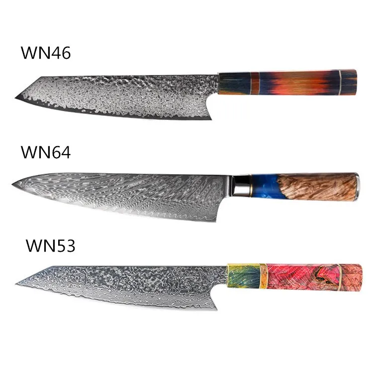 

Damascus Steel  Chef Slicing Sushi Sashi Kitchen Knife