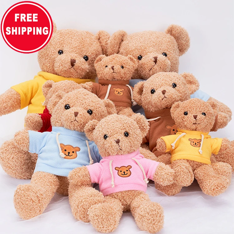 

Free Shipping New couple sweater bear pillow doll stuffy cheap teddy bear plush toy wholesale, Red/green