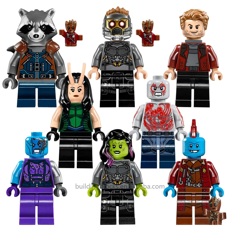 

PG8044 Super Heroes Rocket Raccoon Destroyer Yondu Star-lord Xmas Mini Building Blocks Figure For Kids Toys Juguetes