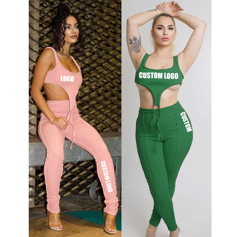 

Free Shipping A two-piece sport suit with long yoga pants vest, Customized color