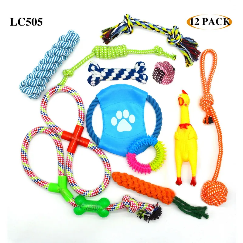 

Wholesale Soft Durable Interactive Set Pet Dog Squeaky Chew Dog Toys Set Pets Toys And Accessories, Blue/ red oem