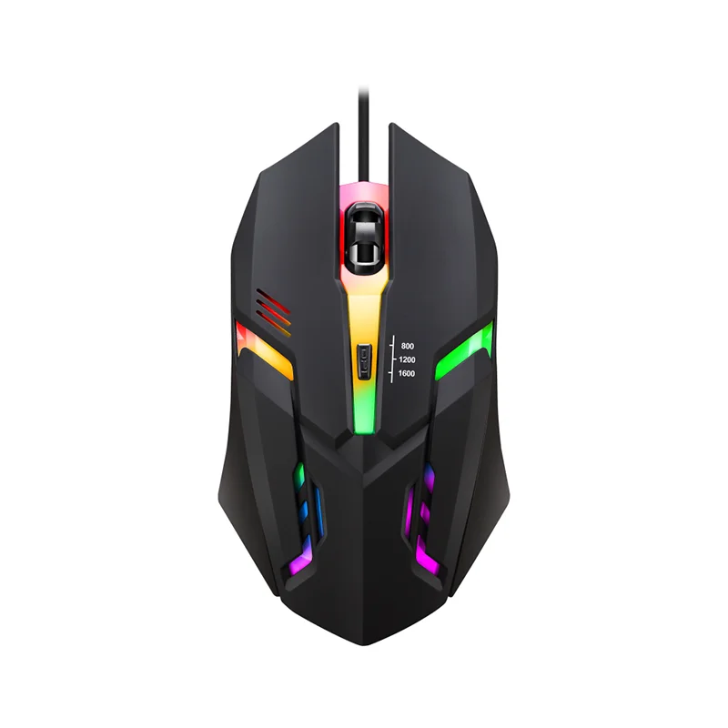 

AIWO Gaming Mouse With 7 Bright Colors Led Backlit Ergonomics Design 1600 Dpi Gamimg Mouse Usb Wired Gaming Mouse Optical, Black