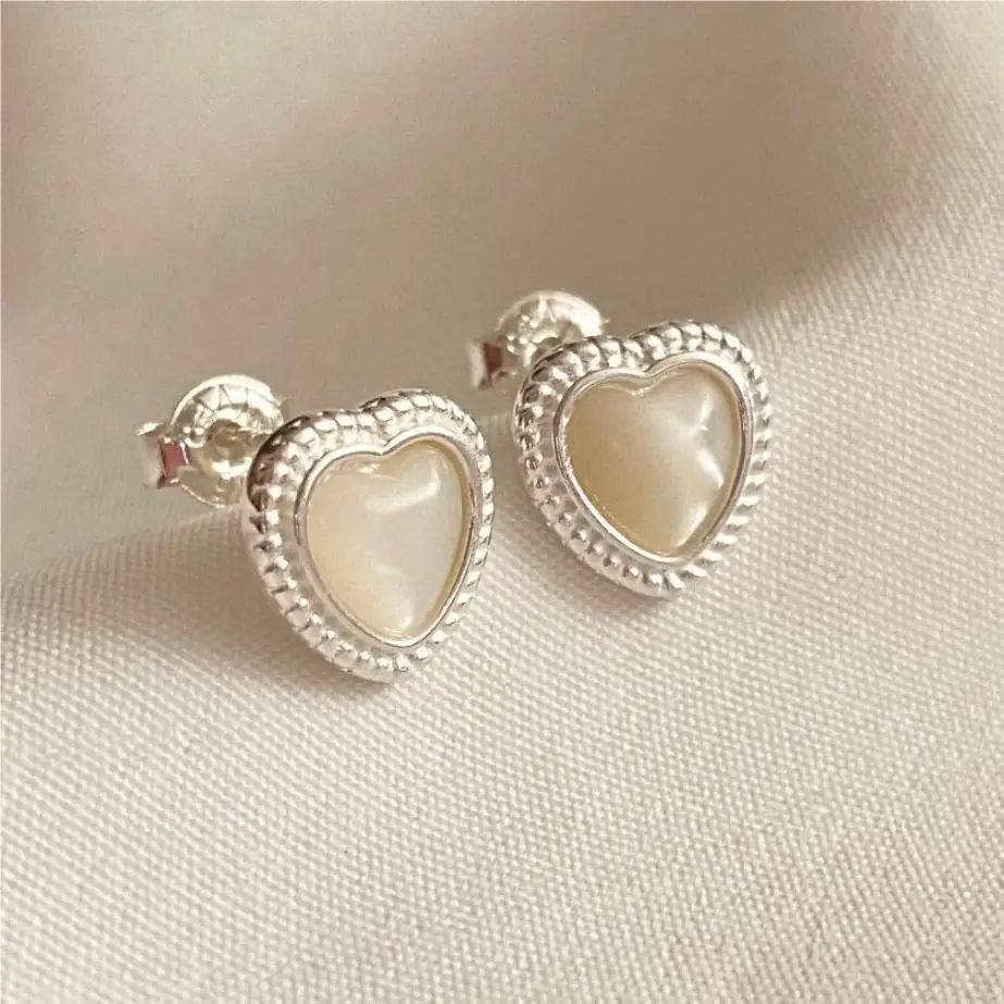 

VIANRLA 925 Silver Earrings Fashion Jewelry Opal Heart Earring Charms 18k Gold Plated Earrings Women Dropshipping