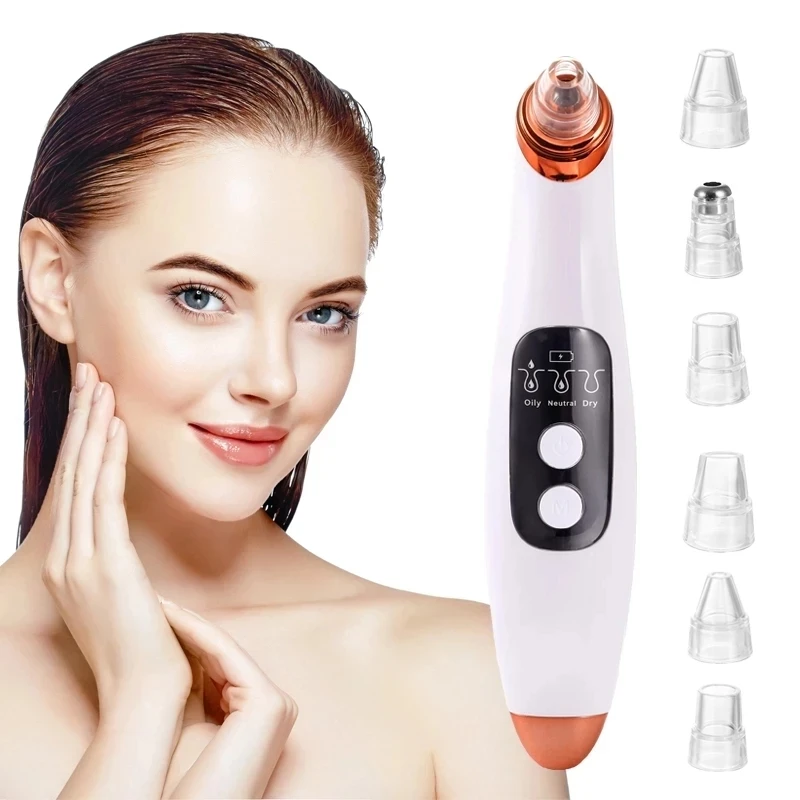 

Blackhead Vacuum Remover Visual With Camera 2022 New Home Use Beauty Equipment For Suck Out Blackhead Whitehead Dead Skin, White rose gold