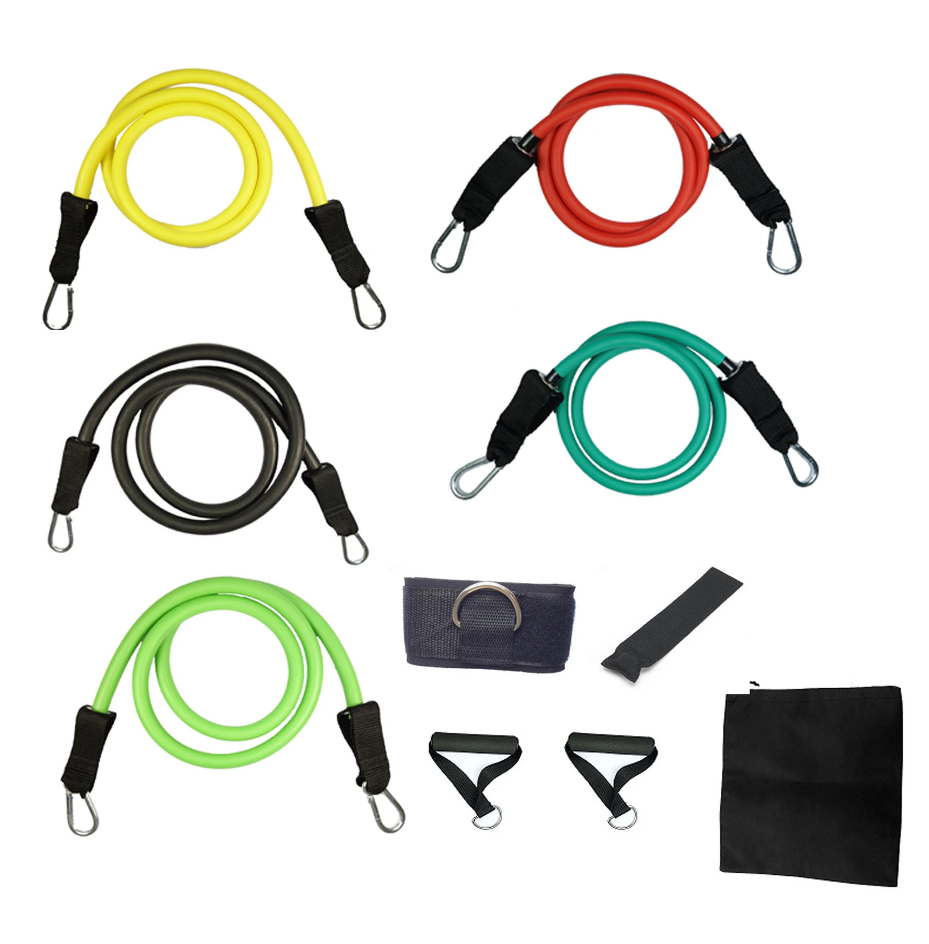 

5pcs Set Latex Pull Rope Resistance Band Yoga Exercise Set