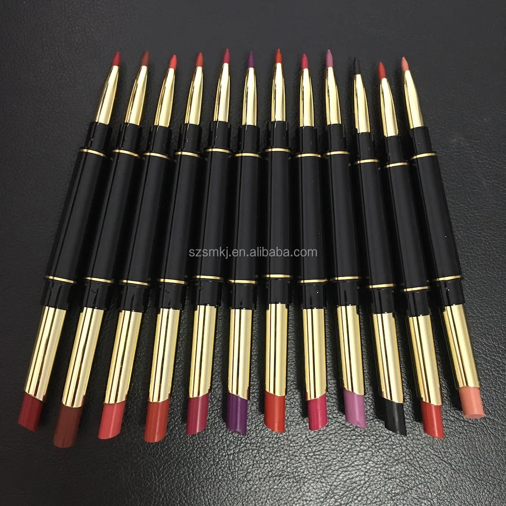 

12 Colors 2 In 1 Lip Liner Pencil Lipstick Lip Beauty Makeup Waterproof Double head Cosmetics matte Lipstick