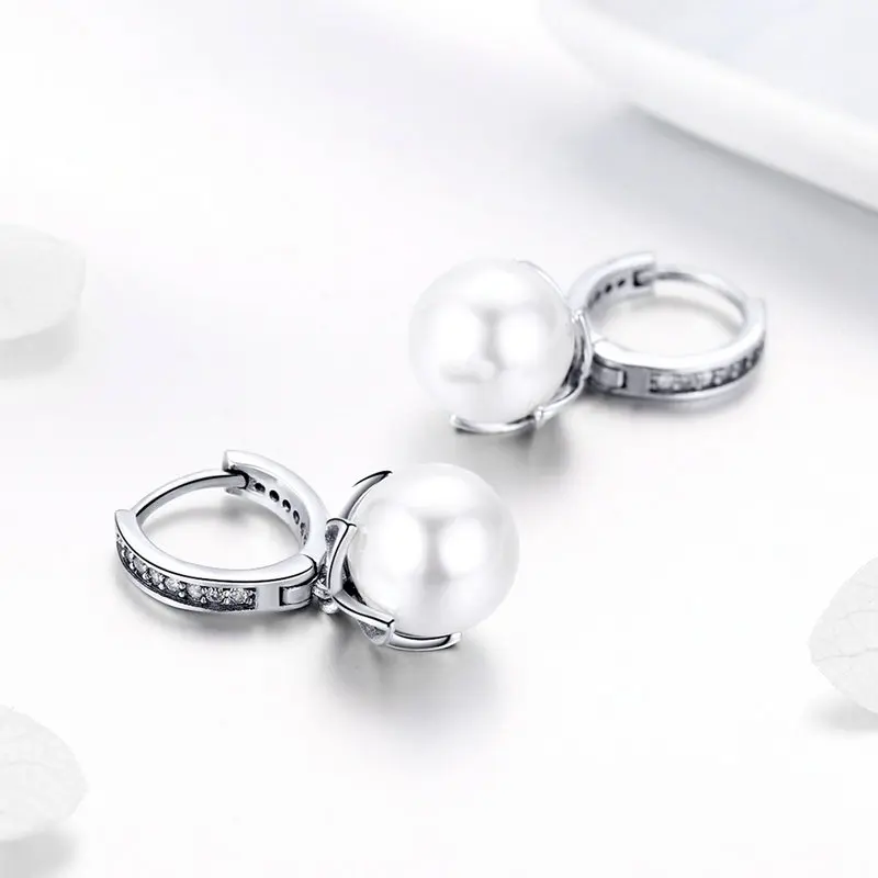 

Genuine Jewelry 925 Silver Pearl Girl Earrings