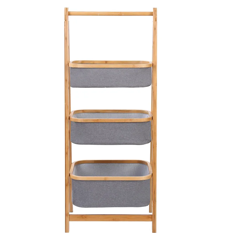 Einfache Installation Boden Typ Multi-schicht Bambus Rack Klapp Regal