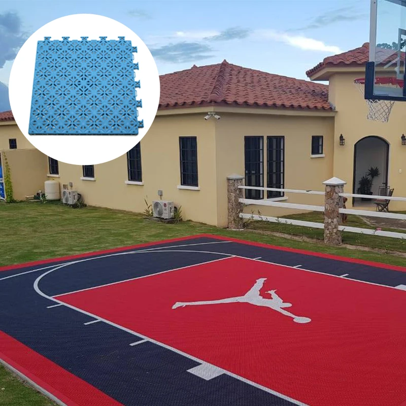 

Interlocking deck tiles waterproof outdoor pp material sports flooring basketball court