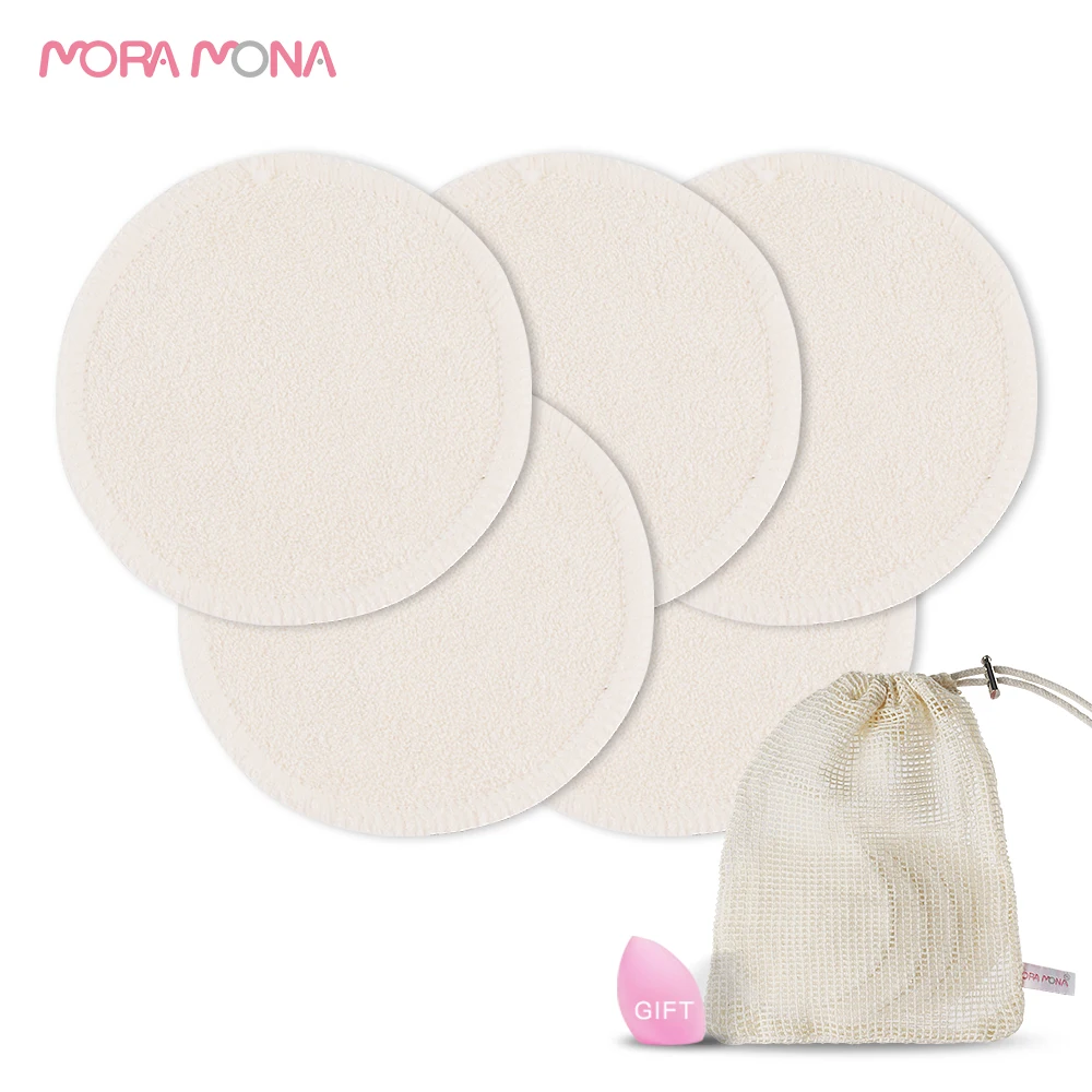 

Mora Mona 10pcs/pack Facial Cleansing Wipes Non-polyester bamboo Makeup Remover Pads Reusable, Custom color