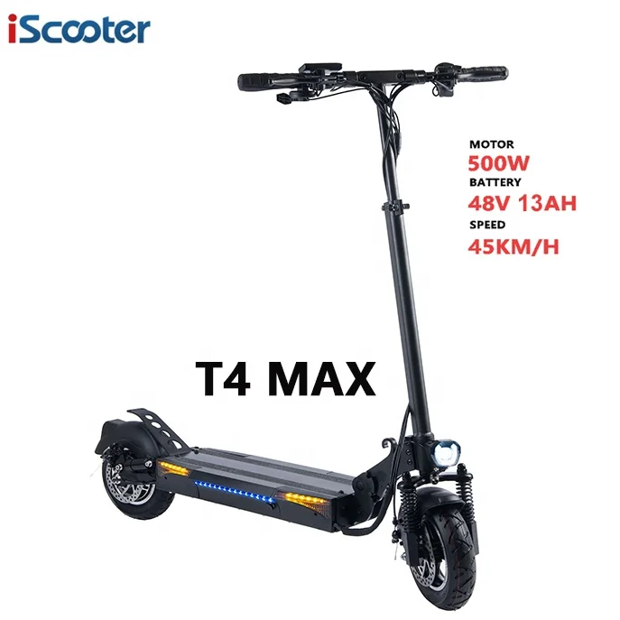 

2021 DDP Free Duty Eu Warehouse Adult T4 Electric Scooter 500W 45kmh 13AH 18650 battery E Scooter