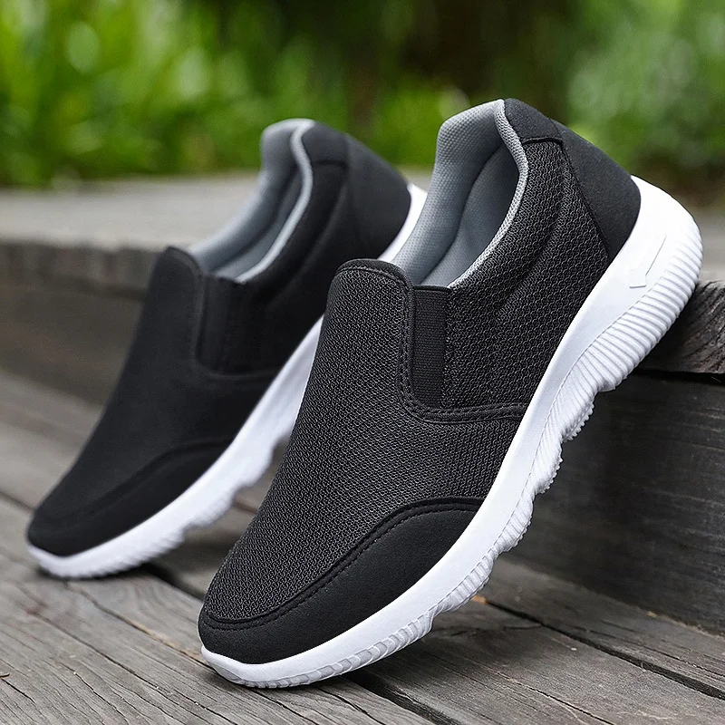 

Fabric breathable slip on casual mesh sneakers for men sneakers man sport shoes shoes loafer shoes, Black gray blue