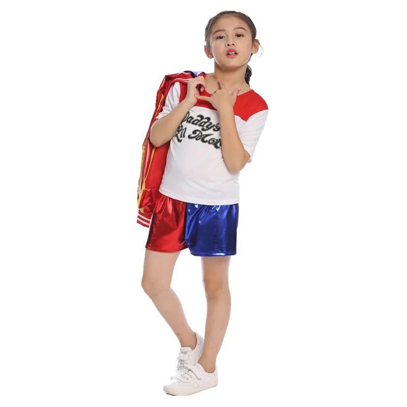 

Suicide Squad Monster T Shirt Cosplay Costume Set For kids and girls, Picture