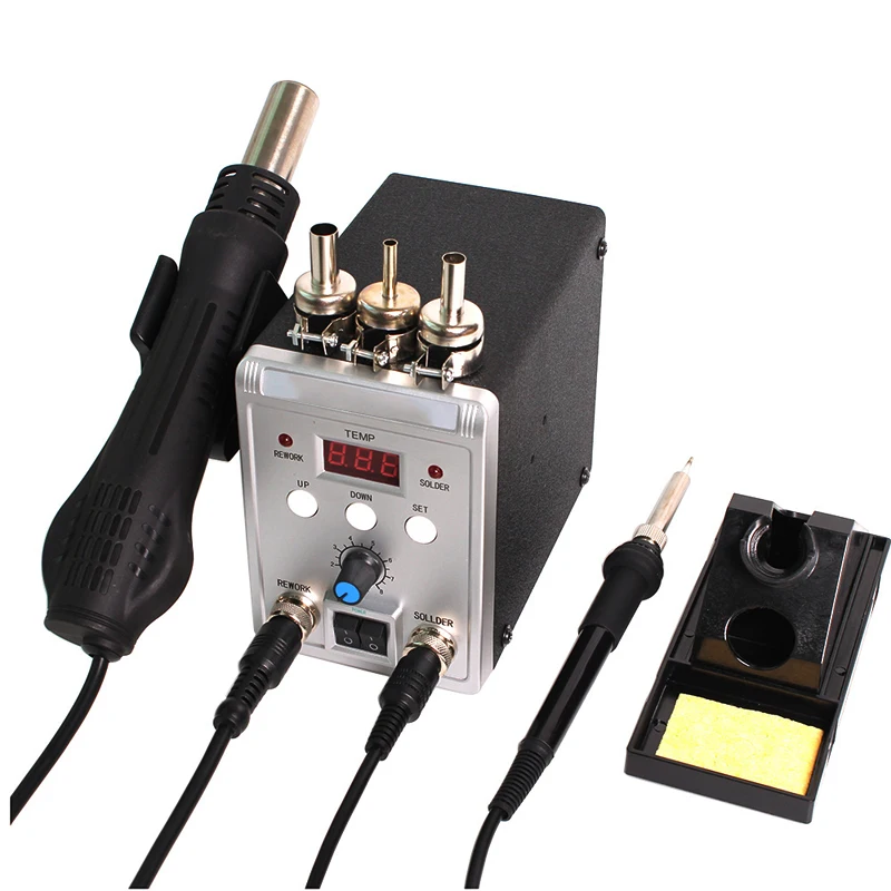 2 in 1 SMD Hot Air Digital Soldering Iron Rework Station Soldering Station  8586 Welding Mobile Repair Tools Pyrolysis Machine