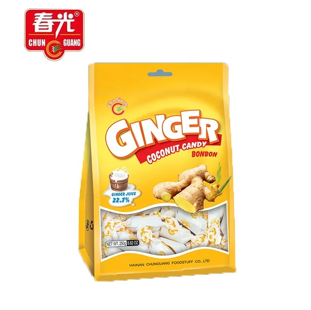
CHUN GUANG brand wholesale candy, export sweet sugar, Ginger Coconut flavor Candy 