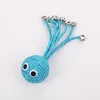 2019 Hotsale Cat toy blue paper rope small octopus with bell