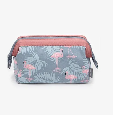 

Women Waterproof Flamingo Travel Organizer Toiletry Kits Portable Makeup Cosmetic Bags, Feather, flamingo, evening bride, allure