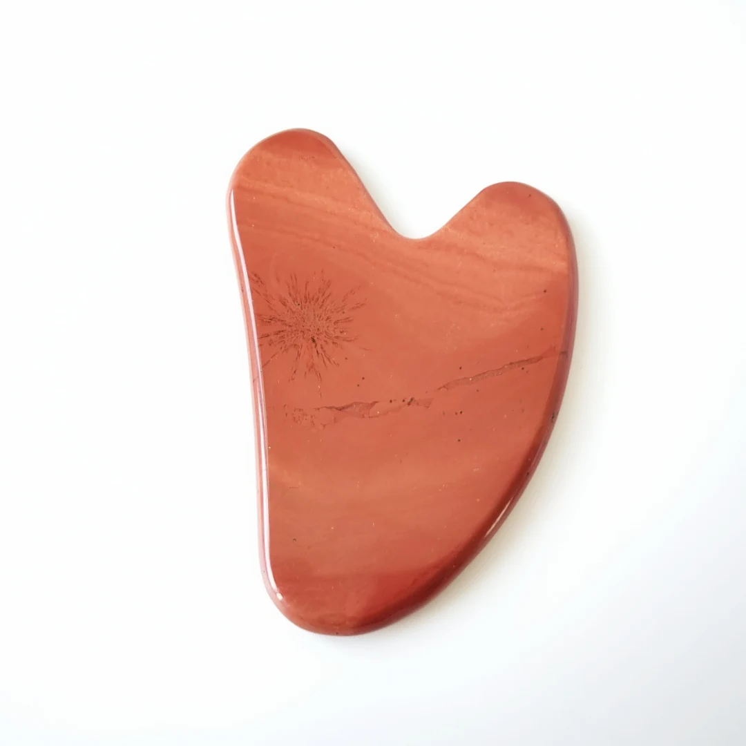 

HONGZHUO Red jasper Gua Sha Tool - Asian Beauty Secret, for Facial/Removes Toxins/Prevents Wrinkles