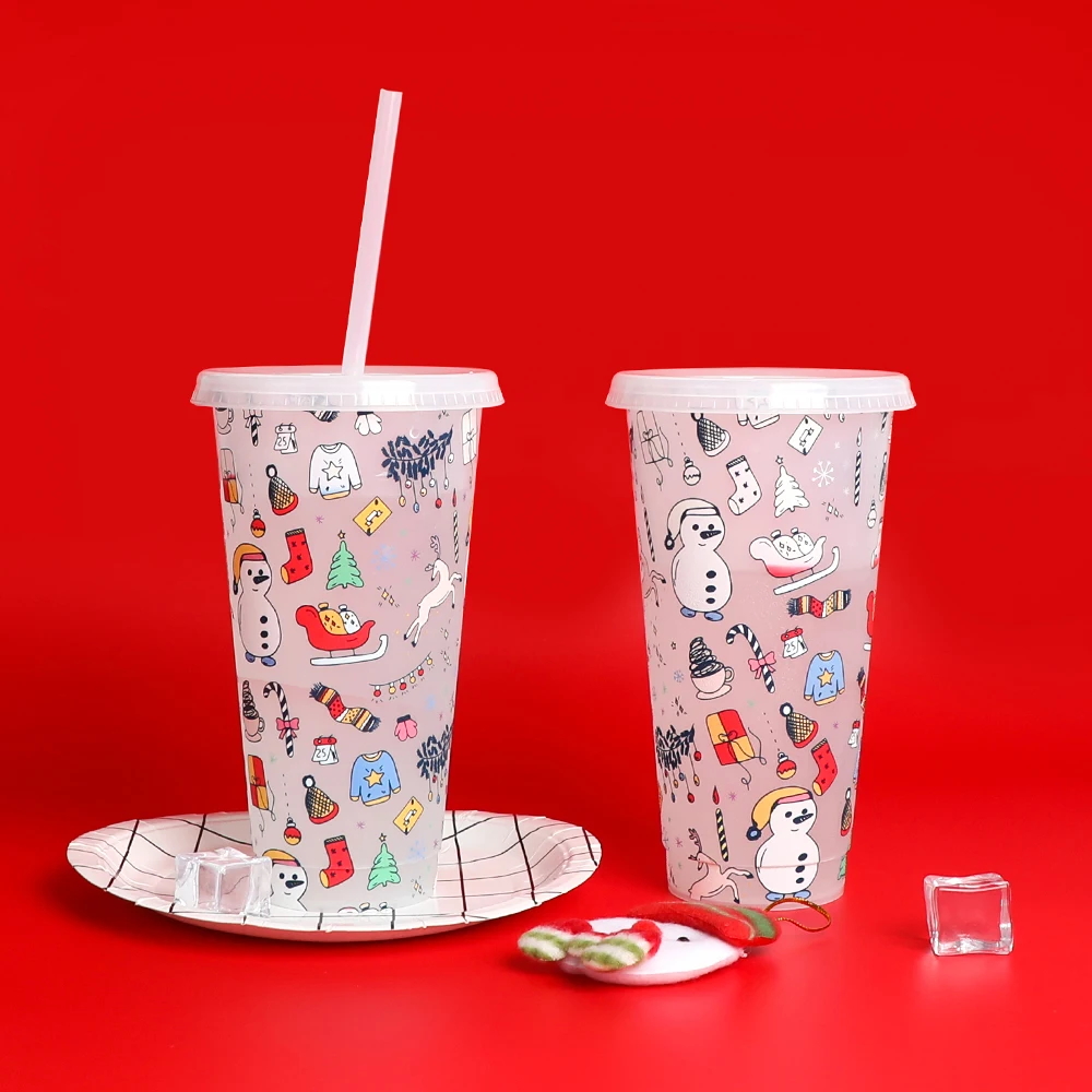 

Custom logo plastic outdoor cold water bottle coffee cup drink tumbler christmas mugs sports, Customized color