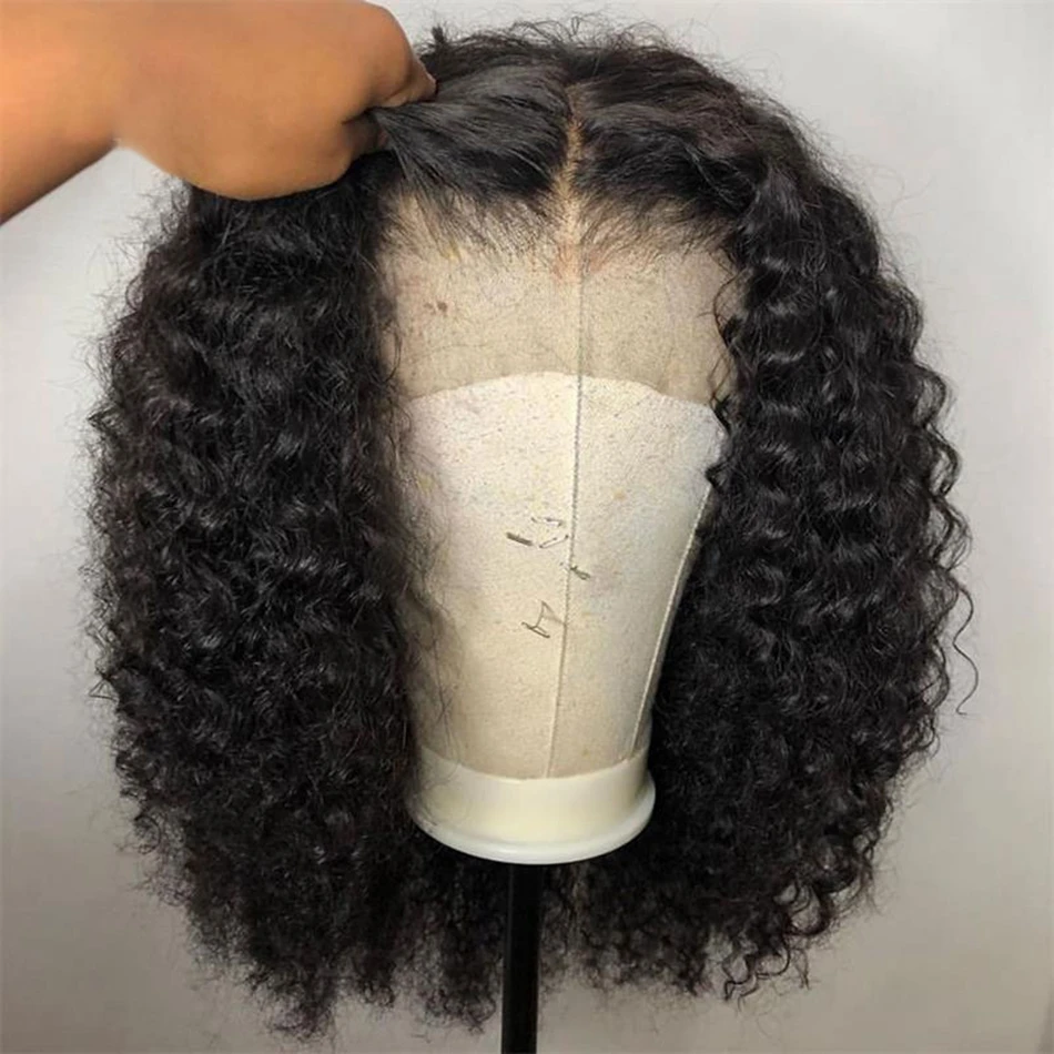 

Unprocessed Brazilian Virgin Hair Straight Bob Wig 4*4, Cuticle Aligned Remy Hair Lace Front Bob Wig With Full Ends