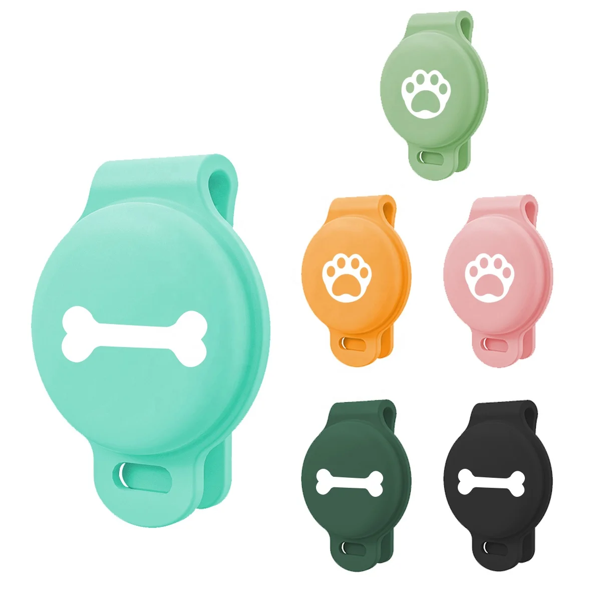 

For AirTags Liquid Silicone Tracker Cover With Clip Holder GPS Pet Anti-lost Finder Protected Case for Airtag, 10 colors