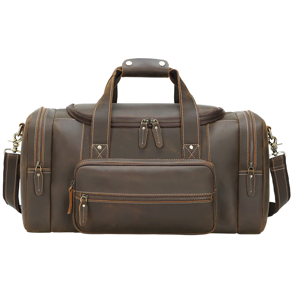 

Vintage Hot Sale Full Grain Leather Gym Duffle Weekender Overnight Leather Travel Duffel Bag For Men