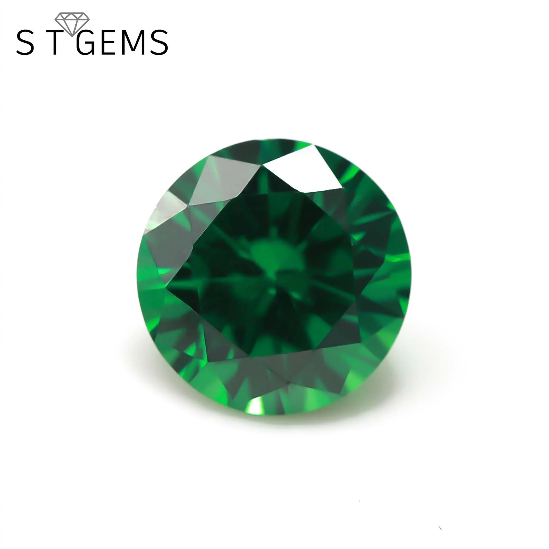 

Loose Gemstones Wholesale Lab Green Blue CZ Stone Round Cut Cubic Zirconia Birthstones, Picture