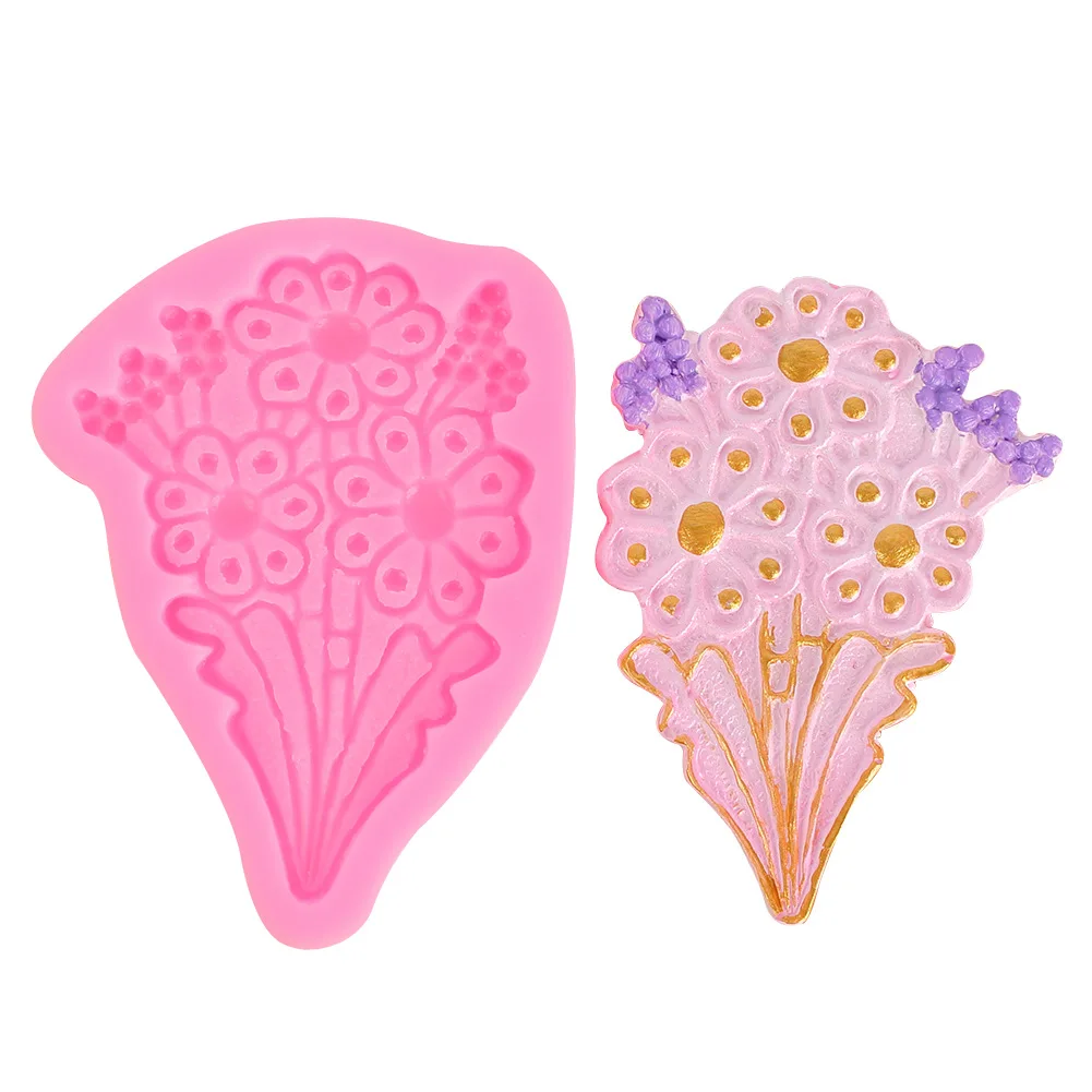 

Sunflower fondant cake silicone mold chocolate baking decoration tools, Pink