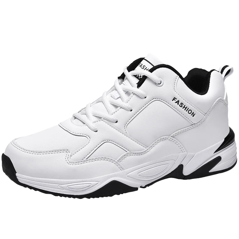 

Dropshipping Men Chunky Sneakers New Men's Platform Shoes Best Quality Comfortable Leisure Footwear for Male Black and White