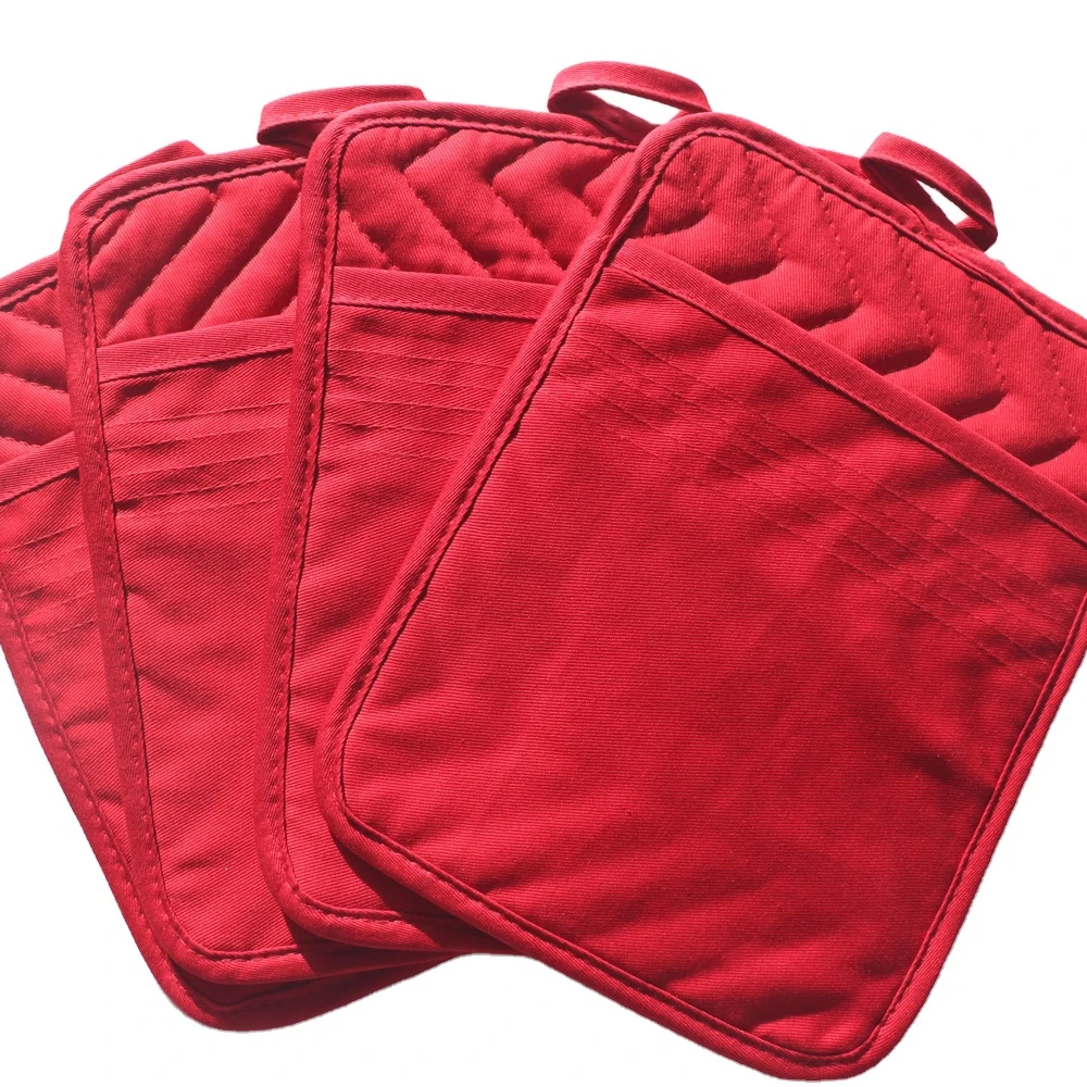 

Christmas gift ready to ship item high quality kitchen red pocket mitt