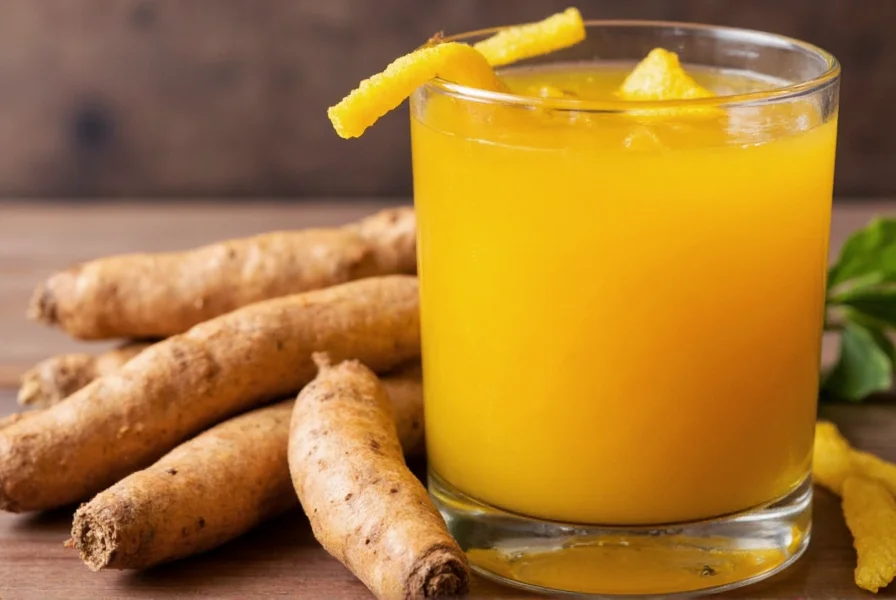 Three different turmeric drink preparations in glass containers