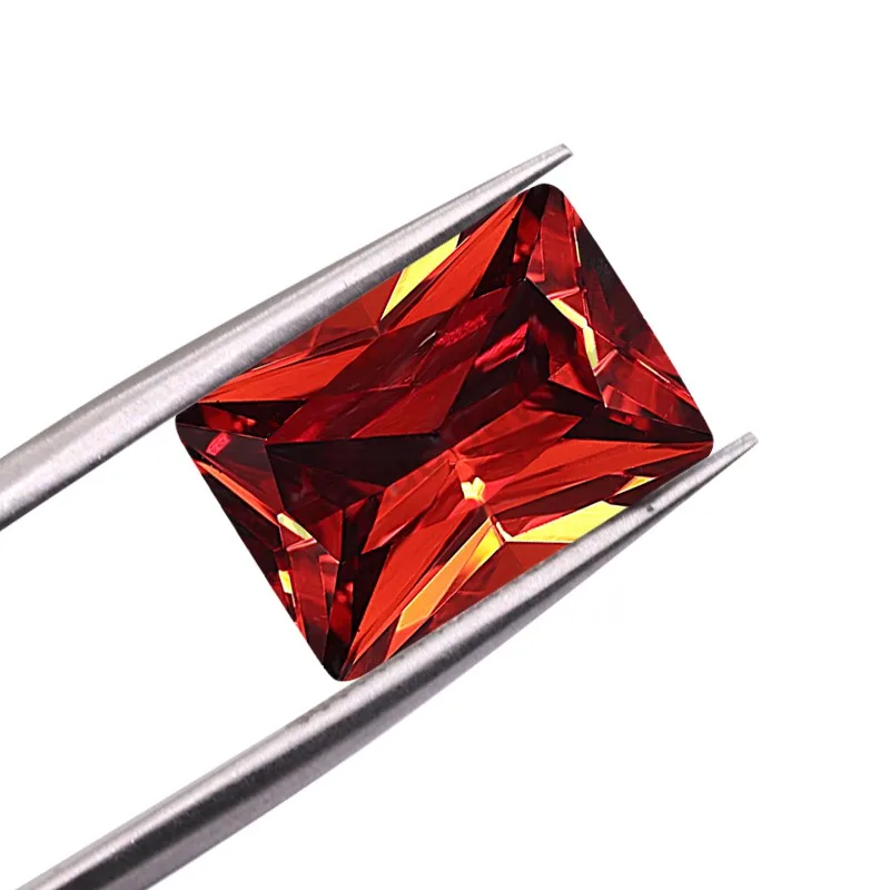 

Baguette Cubic Zirconia Garnet Stones Withstand Heat Machine Cut Gems
