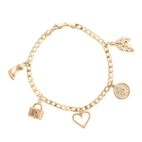 

77058 Xuping new design copper jewelry 18k gold color charm anklet for women