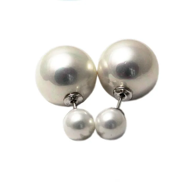 

Beadsnice ID28544 hot sale real 925 silver double faced earrings for women new style shell beads stud earrings wholesale