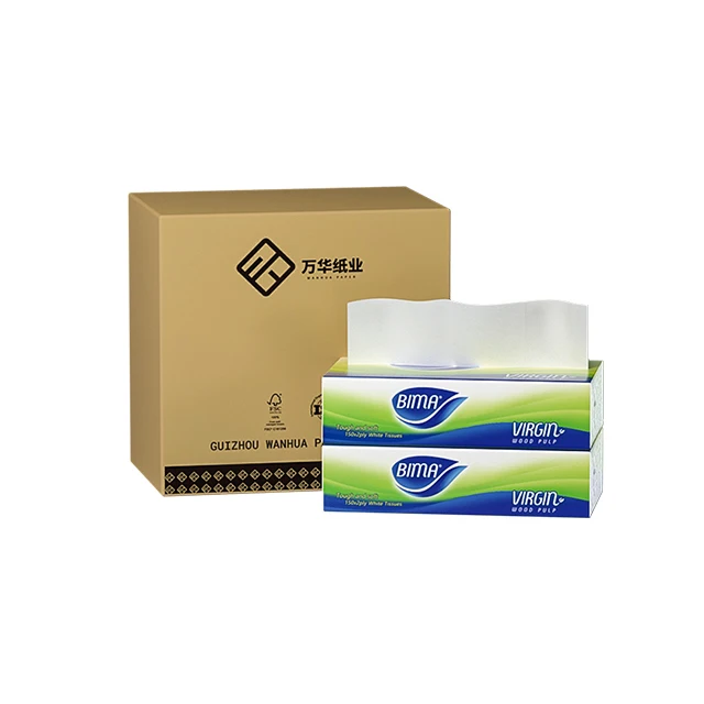 

100 sheets Soft Bamboo Soft Pack Disposable Wholesale Customized Paper 2 Ply Facial Tissue tissue paper indonesia, Wihte