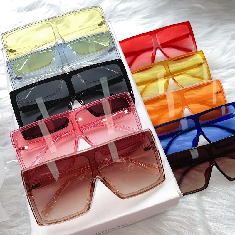 

Big Sun glasses UV400 Big Frame Flat Top Square Oversized Shades Sunglasses
