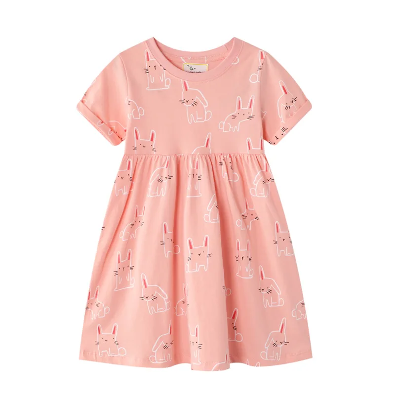 

Yalindars china factory wholesale summer short sleeve cotton bodice A line girls dresses for kids