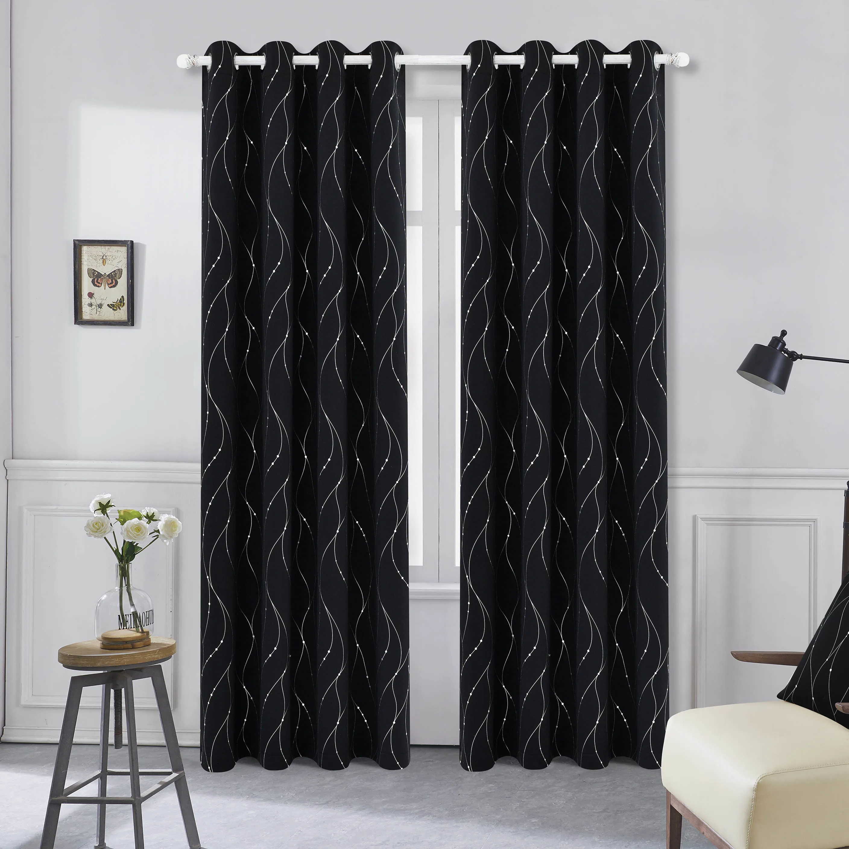 Amazon Hot Sale Living Room Black Out Curtain With Luxury Foil Window ...