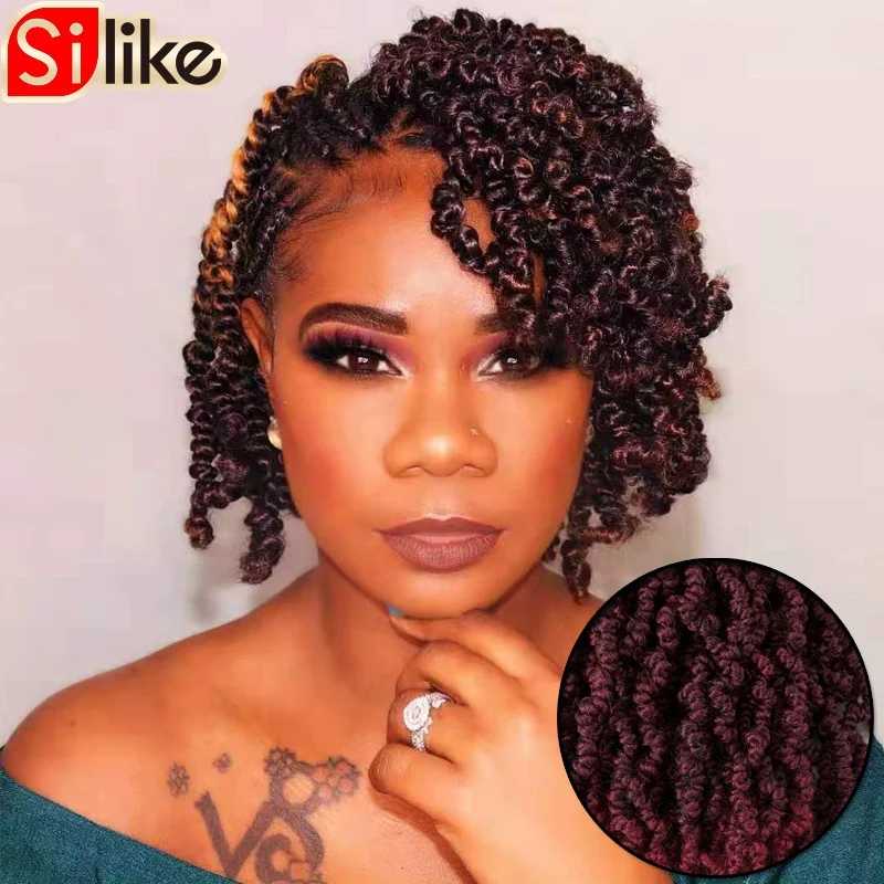 

Senegalese Passion Spring Twist Hair with Curly Ends Wavy Glance hair New Style 2X Bomb Twist 10inch 15stands Crochet Braids